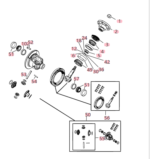 吉普牧马人 JL 后 差速器 维修套件轴承 68391559AA 68401123AA
